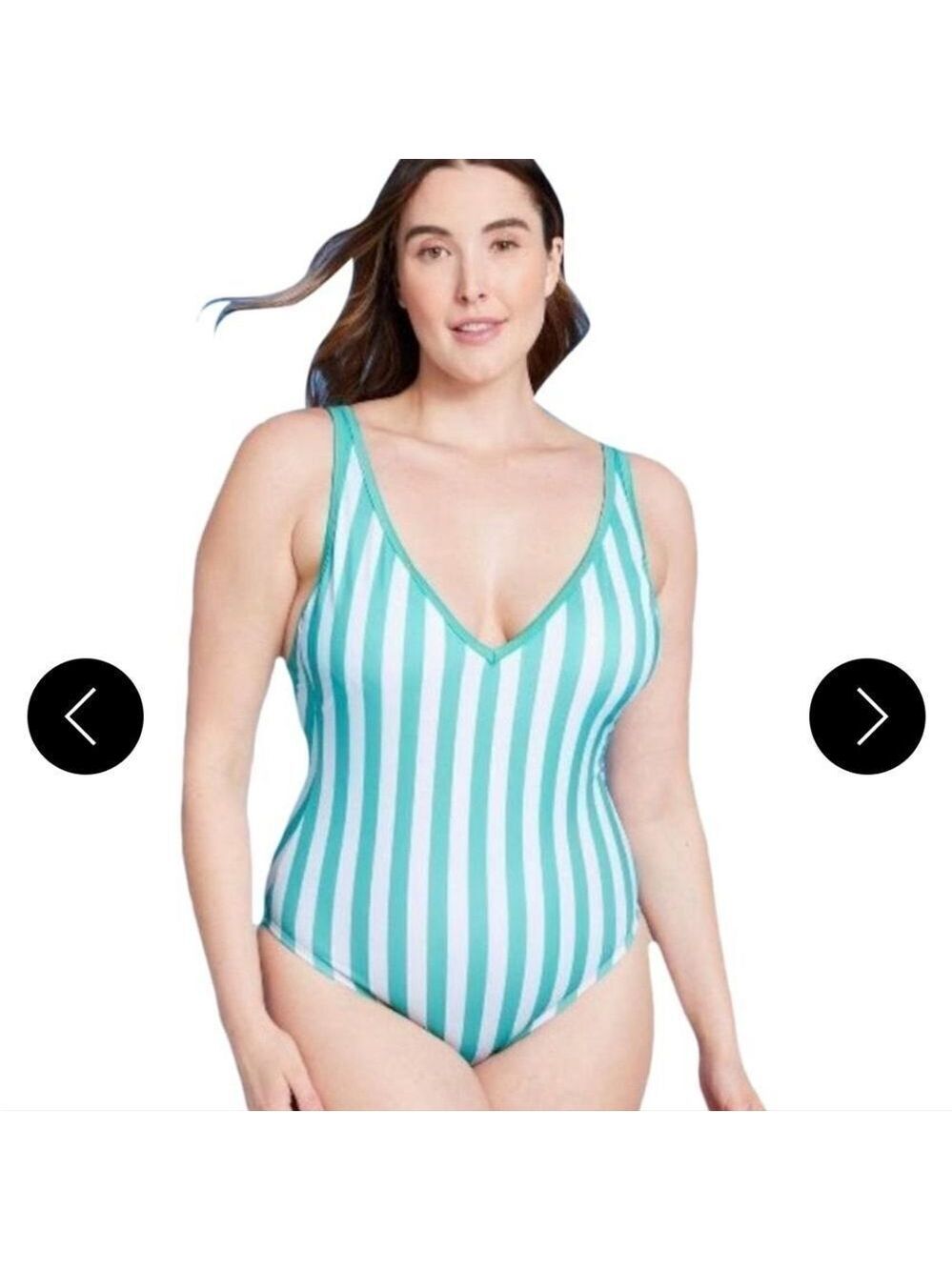 Kona SOL STRIPED BLUE ONE PIECE SWIMM SUIT 14 W NEW